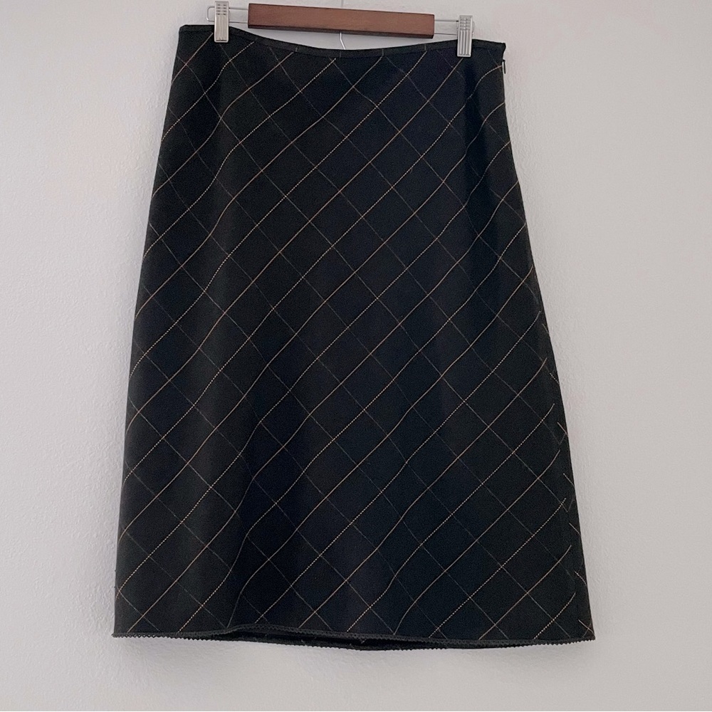 LOFT Fall Plaid Pattern Wool Blend Skirt